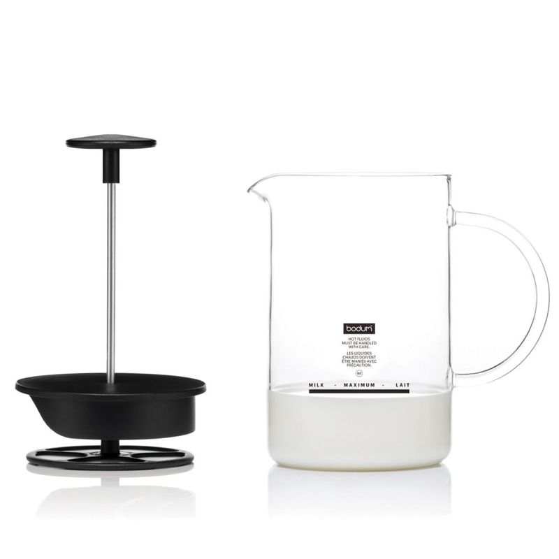Manuell melkeskummer med glass håndtak, 0.25 l - LATTEO Bodum