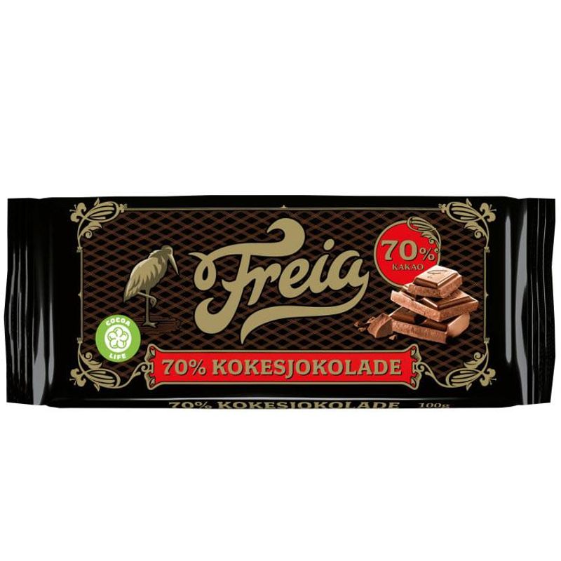 Kokesjokolade 70% 100g freia 20 stk.