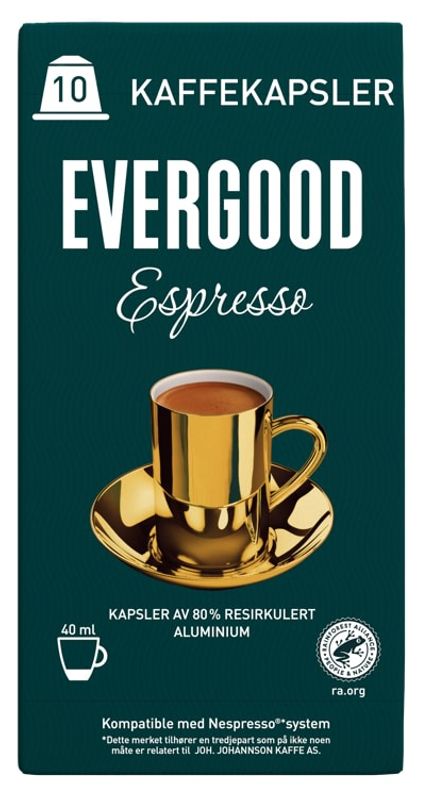 Evergood espresso Nespresso kaffekapsel 100stk